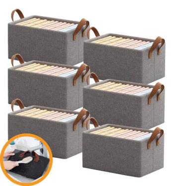 Imagem de Kit de 2 Cestos Organizadores Dobráveis 25L Caixa Multiuso com Alça em