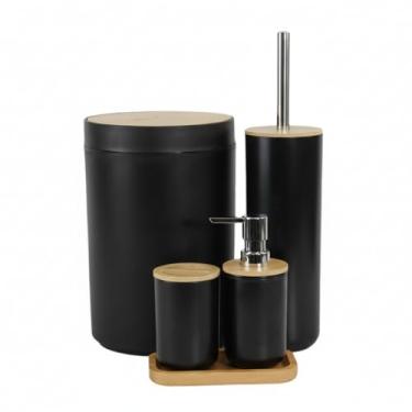 Imagem de Kit Banheiro Elegance Black 5Pcs: Acessórios Essenciais para um Lavabo Moderno.