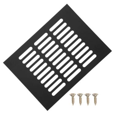Imagem de PATIKIL Capa de ventilação de porta de 20 x 15 cm, capa de ventilação de grade de alumínio com parafusos de montagem para porta de teto de armário de guarda-roupa, preta