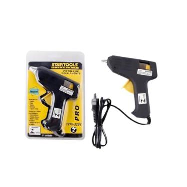 Imagem de Pistola de Cola Quente Pequena Bivolt, 8W, Preta, Plástico e Metal, 12x2x11 cm, 115g, com Bico de Precisão