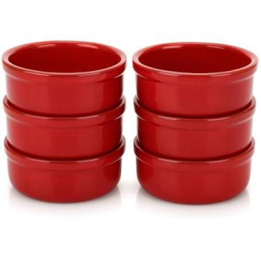 Imagem de Areste Conjunto de 6 panelas de argila mexicana – Panelas, tigelas, pratos e pratos de servir de terracota vermelha – louça de barro espanhola para assar, iogurte, kheer, carne, legumes – Cazuelas