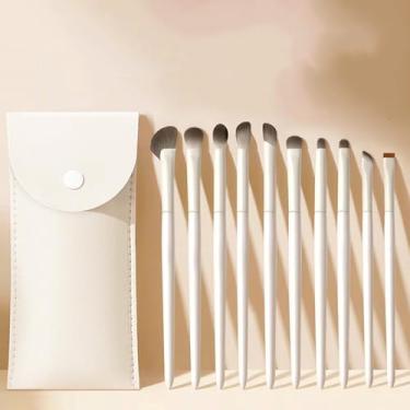 Imagem de Pincéis de maquiagem, 10 peças, conjunto de pincéis de maquiagem, pó sintético premium, contorno de base, blush