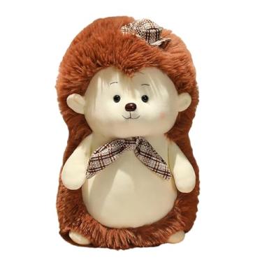 Imagem de Ouriço de pelúcia, brinquedo de ouriço com chapéu e gravata borboleta - boneca animal, brinquedo de ouriço macio, boneca de ouriço aconchegante para quarto, sala de estar