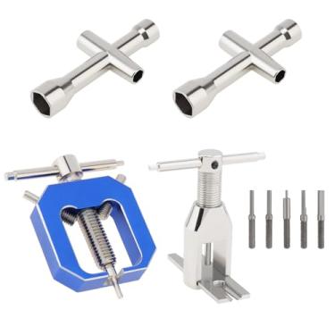 Imagem de Omninmo RC Motor Gear Puller and 4-Way RC Wheel Hex Hubs Cross Wrenches Set, Universal Motor Pinion Gear Puller Remover for Vehicle Model/Small Motor, Socket Spanner 4mm 5mm 5.5mm 7mm