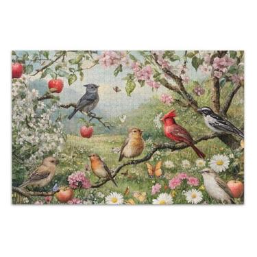 Imagem de Tree Birds Pink Green Puzzle for Adults, 1,000 Piece Puzzle, Interlock Ideally, Home Decor for Men Women