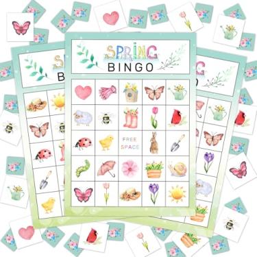 Imagem de Spring Bingo Cards Game, Bingo Game for Adults Family, Bingo Game for Adults Large Group, Party Supplies Favor Decoration Bingo Decorations, 24 Players Bingo Games -03