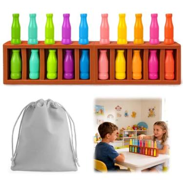 Imagem de Vodolo 20pcs Bottle Color Match Game，Family Matching Games for Kids 8-12,Memory and Logical Training Bottle flip Game for fmaily, Party Activities