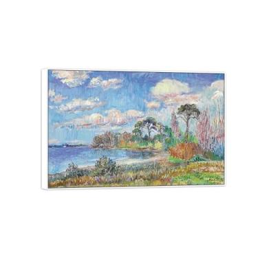 Imagem de David Burliuk famosas impressões em tela de arte de parede prontas para pendurar. Bradenton Beach Florida. Pintura com moldura branca para decoração de sala de estar 50 x 75 cm 20 x 30 pol