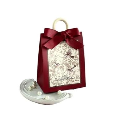 Imagem de GTIANHE-TAN Pequenos sacos de presente com alças para lembrancinhas de festa, sacos de papel a granel para artigos de festa de aniversário e ocasiões (A- vermelho)