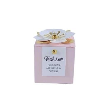 Imagem de GTIANHE-TAN Pequenas caixas de presente para lembrancinhas de festa embalagem versátil (rosa branco, 20 peças_9 x 9 cm)