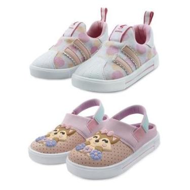 Imagem de Kit 2 Pares Tênis Infantil Magic Mz Shoes e Sandália Babuche Raposinha-Feminino