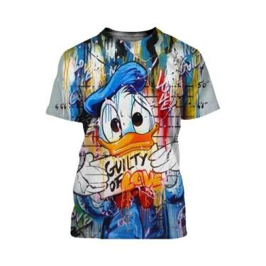 Imagem de Camiseta Gráfica 3D Do Pato Donald Para Homens E Mulheres Verão 2025 M
