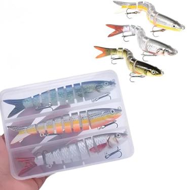 Imagem de Kit 3 Isca Artificial Articulada 8 sessões 2 Garateias nado realista
