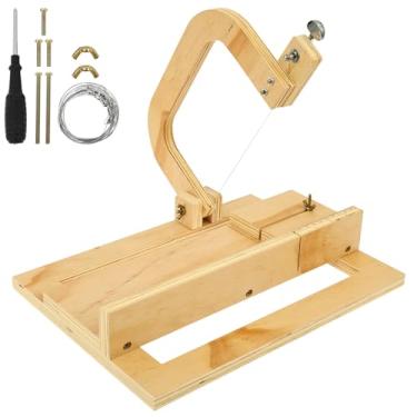 Imagem de Cortador de sabão de madeira, cortador profissional de sabonete, com fio de corte ajustável e escala para queijo, manteiga, bolo, pão, faça você mesmo, ferramenta de corte