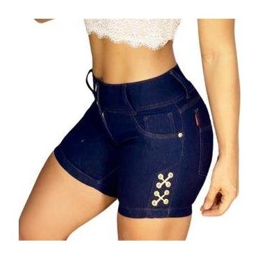 Imagem de Short Jeans Feminino Cintura Alta Modelo Detonado, são especialmente d
