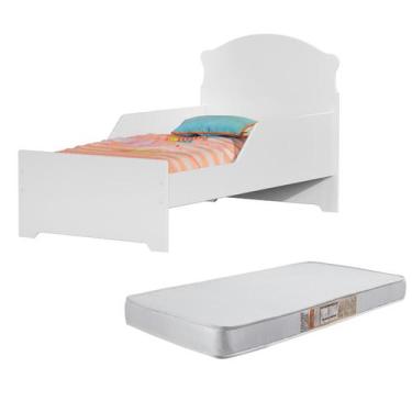 Imagem de Cama Infantil Mini Cama Livia Juvenil Branca Para Quarto De Criança Co