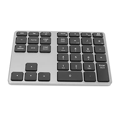 Imagem de KIMISS Teclado Numérico Sem Fio - 35 Teclas de Liga de Alumínio Teclado Numérico Ergonômico Recarregável Ultrafino para Desktop, Laptop e Tablet - Modo Duplo BT5.0 e Conectividade 2.4G (cinza)