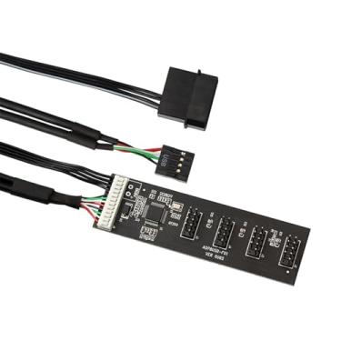 Imagem de EBTOOLS Hub USB 2.0, Placa de Expansão de Interface de 9 Pinos de 4 Portas Com Interface de Alimentação Aprimorada SATA 15PIN, para Computador Desktop PC Placa-mãe Portas USB Externas
