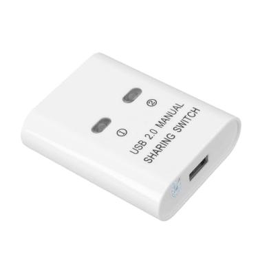 Imagem de Zopsc Switch de Compartilhamento USB 2.0 de Porta Dupla, Impressora Com um Clique e Switcher Periférico para 2 Computadores, Plug and Play, Sem Necessidade de Alimentação Externa