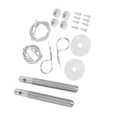 Imagem de Irfora Kit de Trava de Placa de Pino de capô, Proteja Seu Compartimento do Motor e Aumente a Segurança Com Painéis de Aço Carbono e Cordões Longos.Botão de Pressão Conveniente para