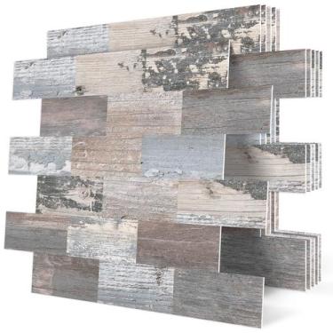 Imagem de Azulejo de parede DEWOO Rustic Peel and Stick autoadesivo de 10 folhas