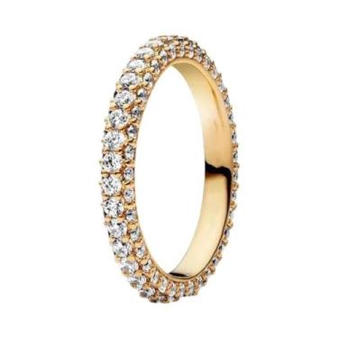 Imagem de Anel Feminino Em Prata Esterlina 925 Com Ouro Rosa E Pedra Em Forma De