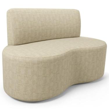 Imagem de Sofá 2 Lugares Orgânico Para Sala de Estar Living Larissa L02 Linho Bege - Lyam Decor