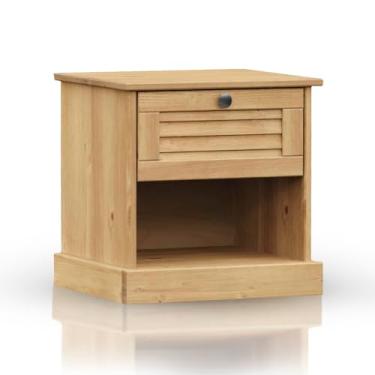 Imagem de Mesa de Cabeceira 1 Gaveta com Nicho Aberto 100% Madeira Maciça Reflorestada Acabamento Cor Cera Funcional