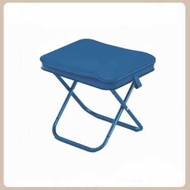 Imagem de Banquinho Dobrável Portátil de Alumínio para Camping e Pesca com Bolsa(azul)