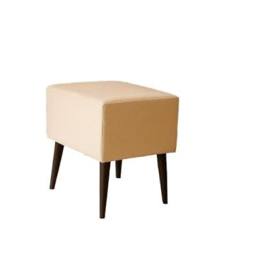 Imagem de Puff Quarto，Banquetas Quadrada Modelo Pé Removível Tecido de Sued Escrivaninha Puff Banquinho(Pé Ecológico Bege)