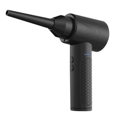 Imagem de Asixxsix Air Duster Elétrico, Aspirador de pó de Computador Ajustável de 3 Velocidades Com 6 Bicos Diferentes e Luz LED Mini Soprador Sem Fio Recarregável Hanheld para Teclado (AD35 Preto)