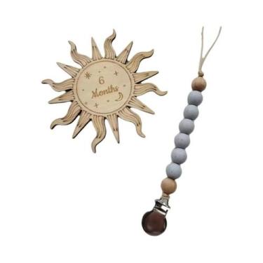 Imagem de Clipe De Chupeta De Silicone Cor Madeira Para Bebê, Mordedor Infantil,