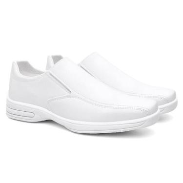 Imagem de Sapato Masculino Social Sem Cadarço Conforto - Bono Rock, Branco