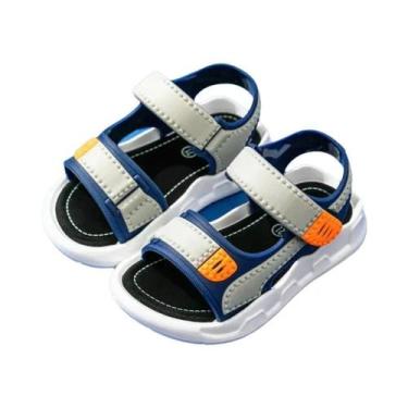 Imagem de Sandálias De Couro Para Meninos Verão 2023 Calçados Planos Antiderrapa