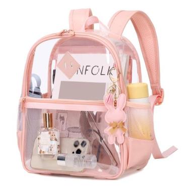 Imagem de Mochila Transparente MUSEVOS Aprobada para Estadios 30x30x15 cm Rosa