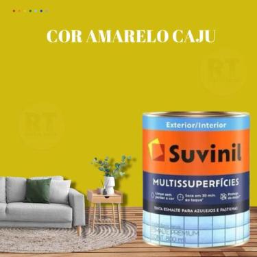 Imagem de Tinta Epoxi Cozinhas e Banheiros Cor Amarelo Multissuperfícies 800ml S