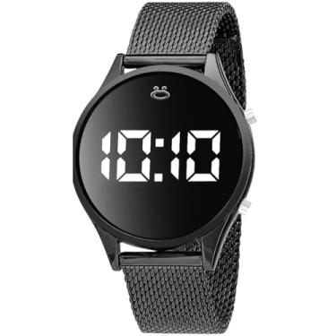 Imagem de Relógio Feminino Digital LED Preto Pulseira Silicone Ajustável Design Moderno com Caixa Premium