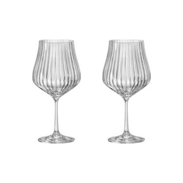 Imagem de Taça de Cristal Bohemia Para Vinho ou Gin 600 ml Tulipa Optic 2 Peças 