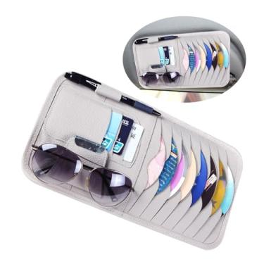 Imagem de Jitrendo 1 peça de suporte de CD cinza para viseira de sol de carro, capa de viseira de veículo de DVD para carro, serve para a maioria dos carros