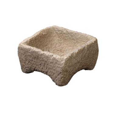 Imagem de Pires de plantas Bandeja de pedra imitação pires arranjo flores cerâmica quatro patas estilo retrô