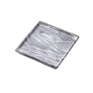 Imagem de Pires de plantas Bandeja coletora de cerâmica quadrada para plantas, pires imitação mármore para decoração paletes e vasos escritório em casa(X-Large)