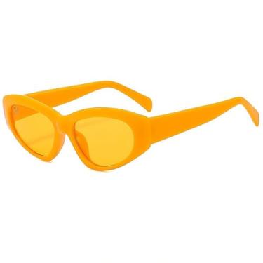 Imagem de Óculos de Sol UV400 - Olho de Gato em Gelatina, Cor Laranja e Amarelo, para Homens e Mulheres, Ideal para Esportes ao Ar Livre, Corrida e Ciclismo.