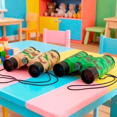 Imagem de Brinquedo Binoculo Bússola Camuflado Cordão Militar Kit 2pçs