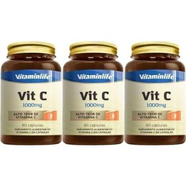 Imagem de Kit 3X Vit C 1000mg - 60 Cápsulas - VitaminLife-Masculino