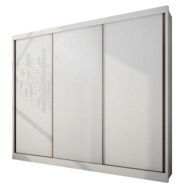 Imagem de Guarda Roupa Casal Medelim 3 Portas 8 Gavetas Neve  Novo Horizonte