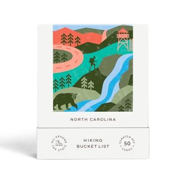 Imagem de Reach International Outfitters North Carolina Hiking Adventure Bucket List: 50 cartões de raspar para caminhadas Carolina do Norte - Presente de viagem perfeito