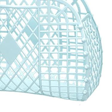 Imagem de AYNEFY Saco de Armazenamento Dobrável Cesto de Armazenamento Oco de Plástico Dobrável Organizador Portátil Reutilizável para Praia, Escritório Em Casa, Compras, Brinquedos, Acessórios de Roupas,