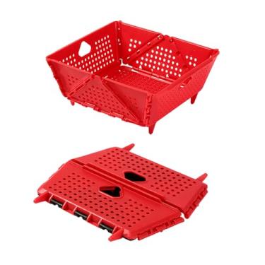 Imagem de Coador plástico dobrável para cozinha strainer frutas e legumes cesto de drenagem com pés descanso alças eficiente premium uso versátil ampla aplicação