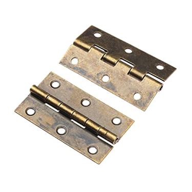 Imagem de 2 peças dobradiças decorativas antigas de bronze para gaveta de armário de móveis para joias, caixa de madeira, ferragens de móveis, dobradiças de 50 x 28 mm