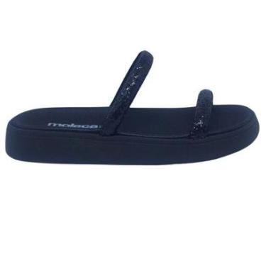 Imagem de Papete Sandália Moleca Com Tiras Maxxi Gliter Preto - 40893-Feminino